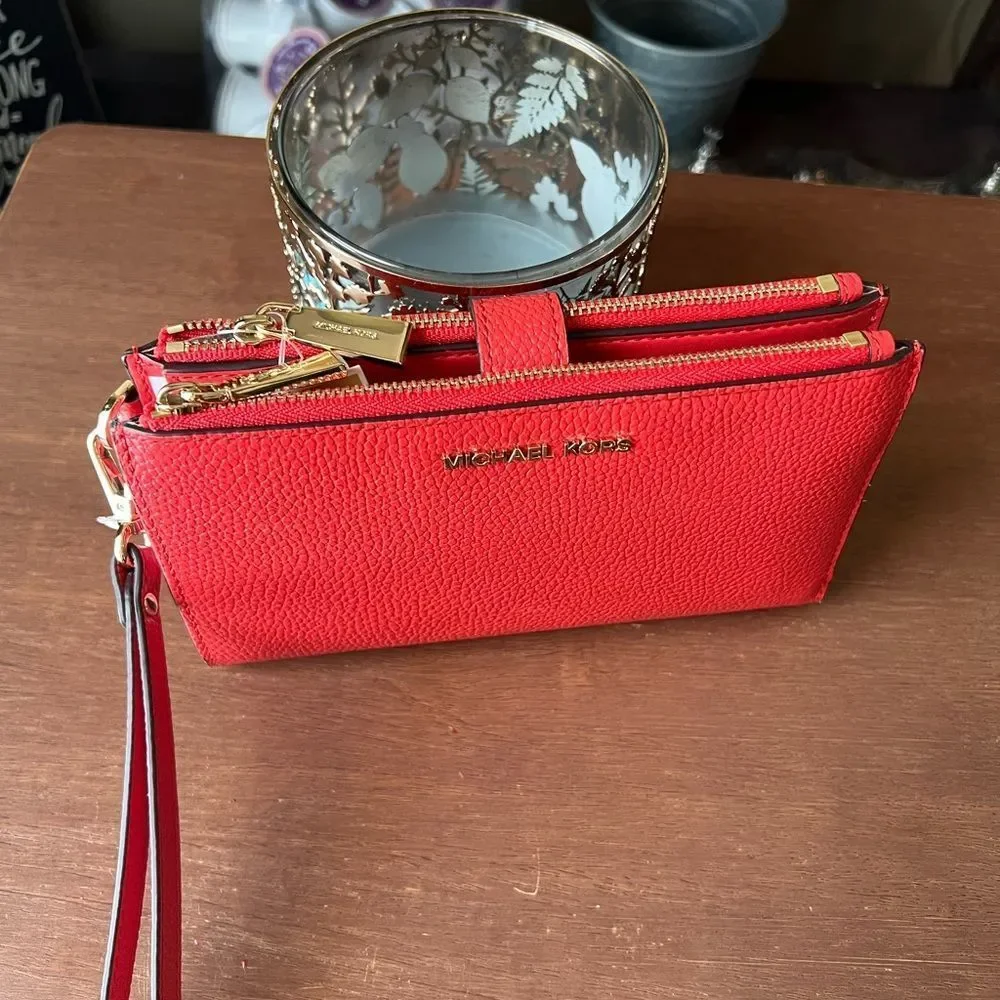 Michael Kors double zipper wristlet / wallet